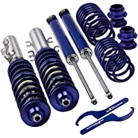 maXpeedingrods Juego de Amortiguadores Ajustables Delanteros y Traseros Suspensión Roscada Coche Llave Coilover Muelle…